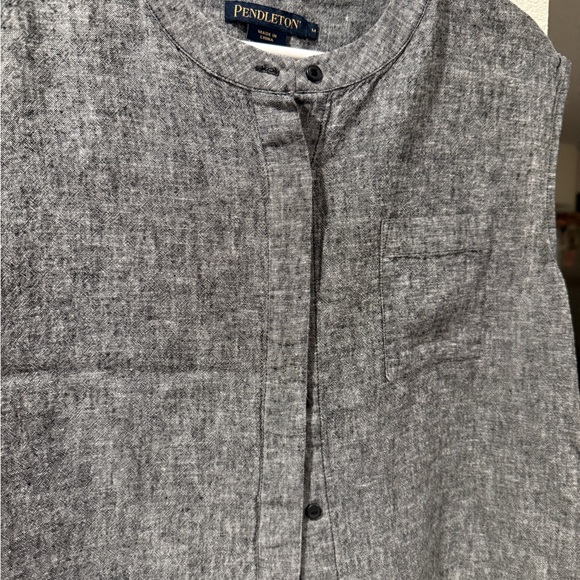 Vintage Pendleton Gray linen Sleeveless 2 piece set - Picture 3 of 6